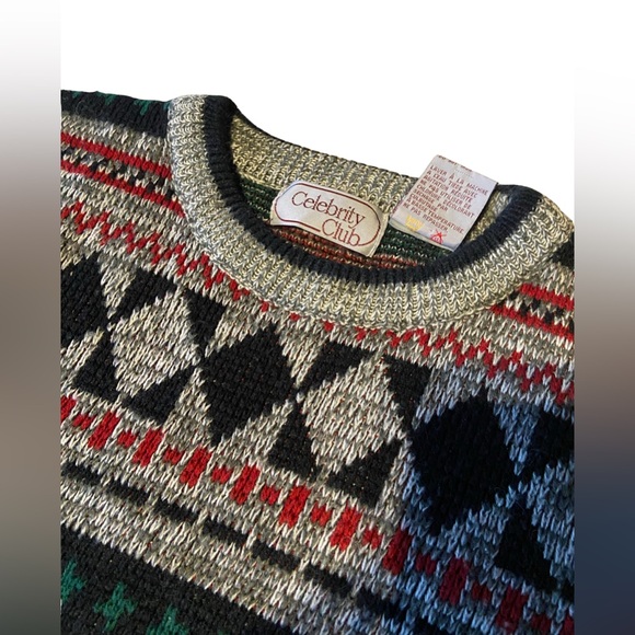 Vintage 80s geometric sweater - Picture 4 of 4